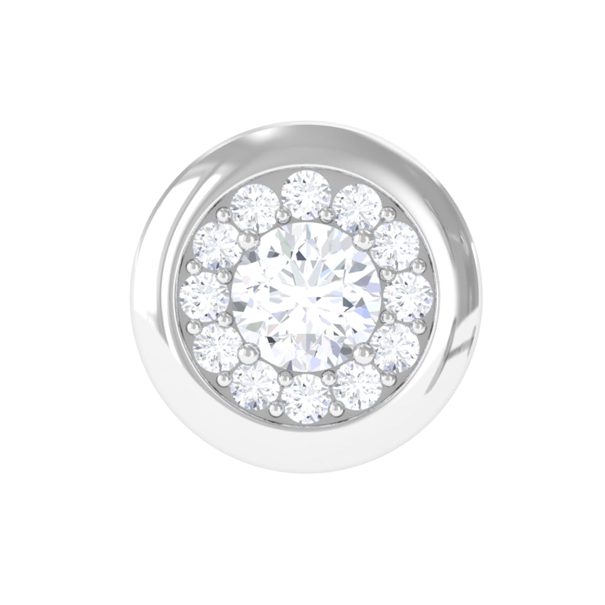 Moissanite Circle Geometric Cartilage Earring