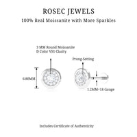 Moissanite Circle Geometric Cartilage Earring