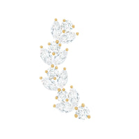 Nature Inspired Diamond Leaf Crawler Helix Earring