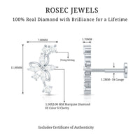 Diamond Flower Crawler Earring