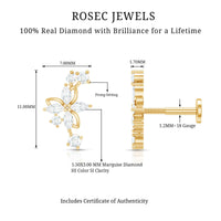 Diamond Flower Crawler Earring