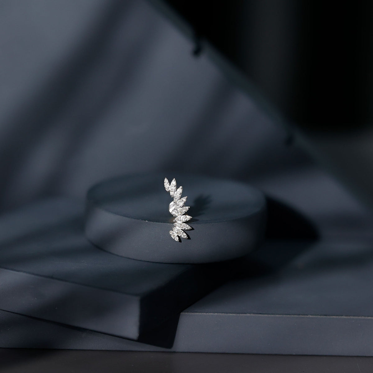 Diamond Wing Crawler Earring for Helix Piercing