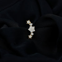 Unique Moissanite Star Crawler Earring for Helix Piercing