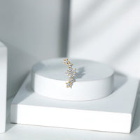 Unique Moissanite Star Crawler Earring for Helix Piercing