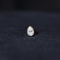 Solitaire Diamond Teardrop Stud Earring for Helix Piercing