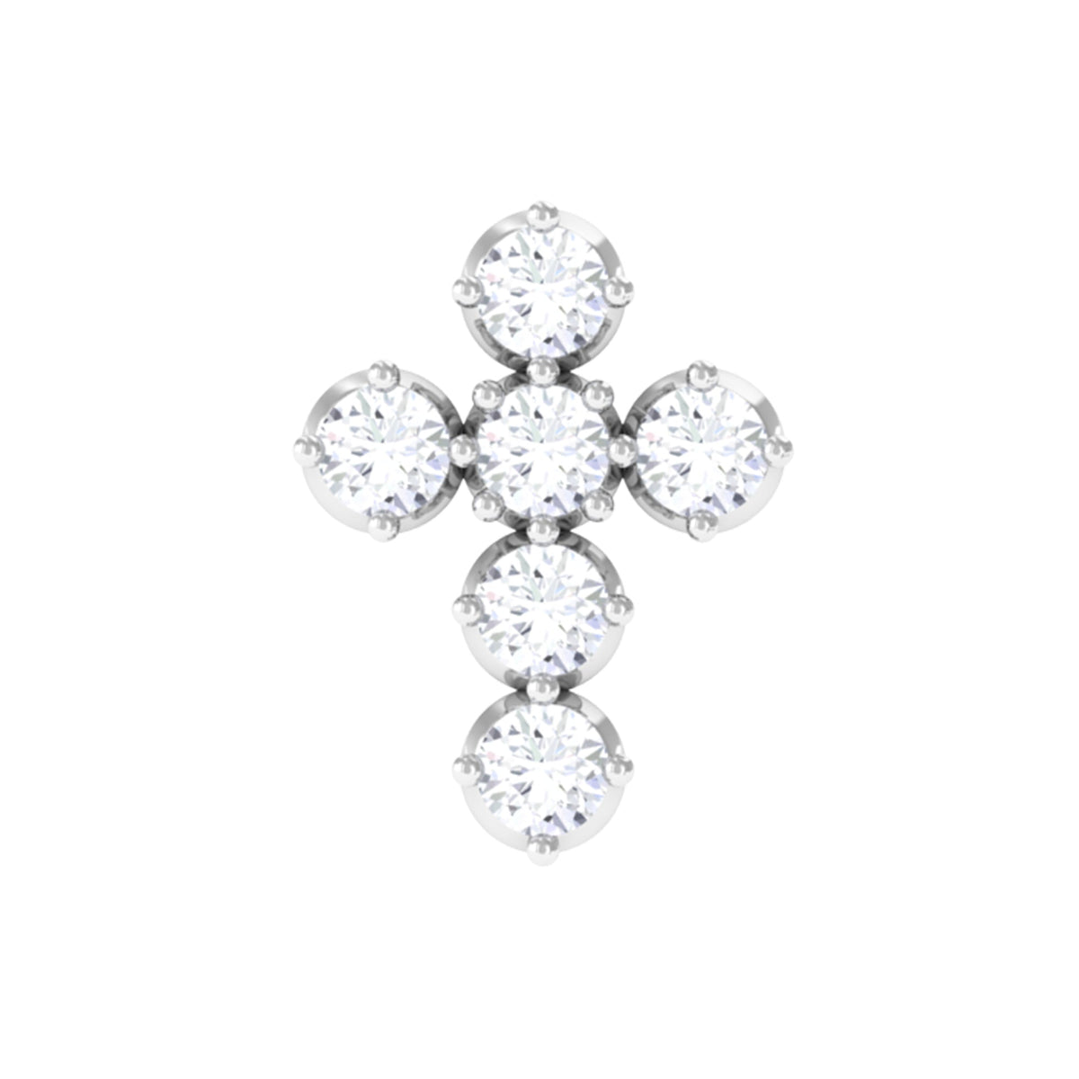 Certified Moissanite Cross Earring for Cartilage Piercing