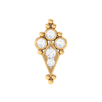 Diamond Art Deco Cartilage Earring with Beads