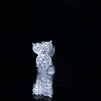 Round Cut Moissanite Owl Earring for Cartilage Piercing