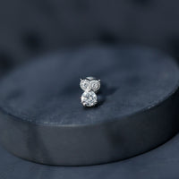 Round Cut Moissanite Owl Earring for Cartilage Piercing