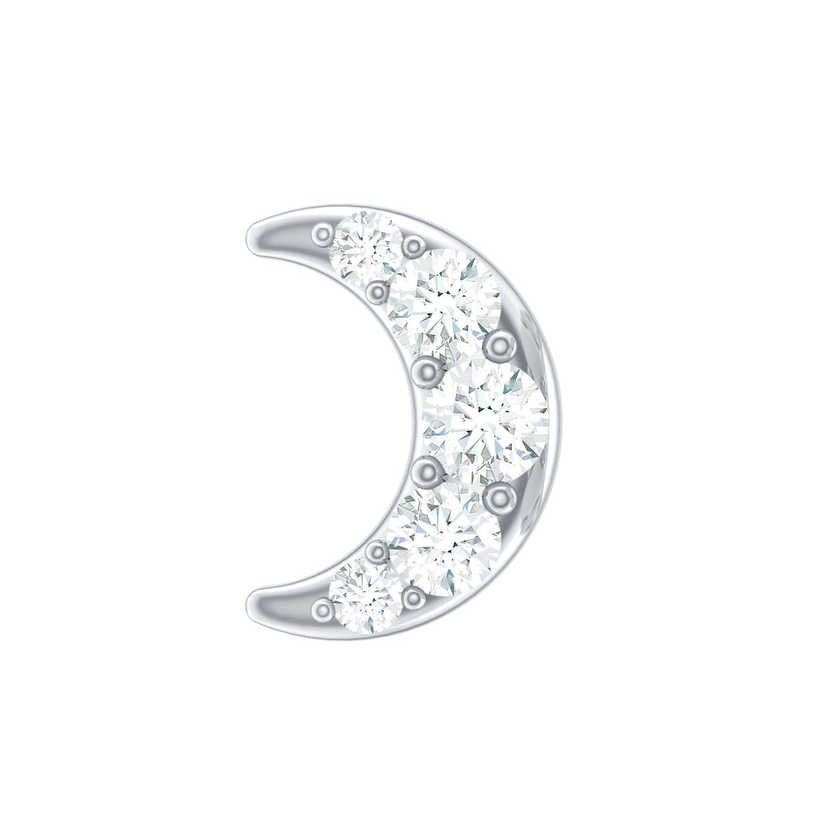 Moissanite Crescent Moon Helix Earring for Women