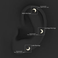 Moissanite Crescent Moon Helix Earring for Women