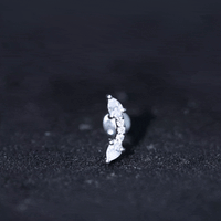 Certified Moissanite Curved Cartilage Earring