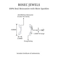 Certified Moissanite Curved Cartilage Earring
