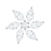 Marquise Moissanite Flower Earring for Cartilage Piercing