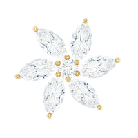 Marquise Moissanite Flower Earring for Cartilage Piercing