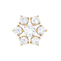Round Cut Moissanite Cluster Floral Cartilage Earring