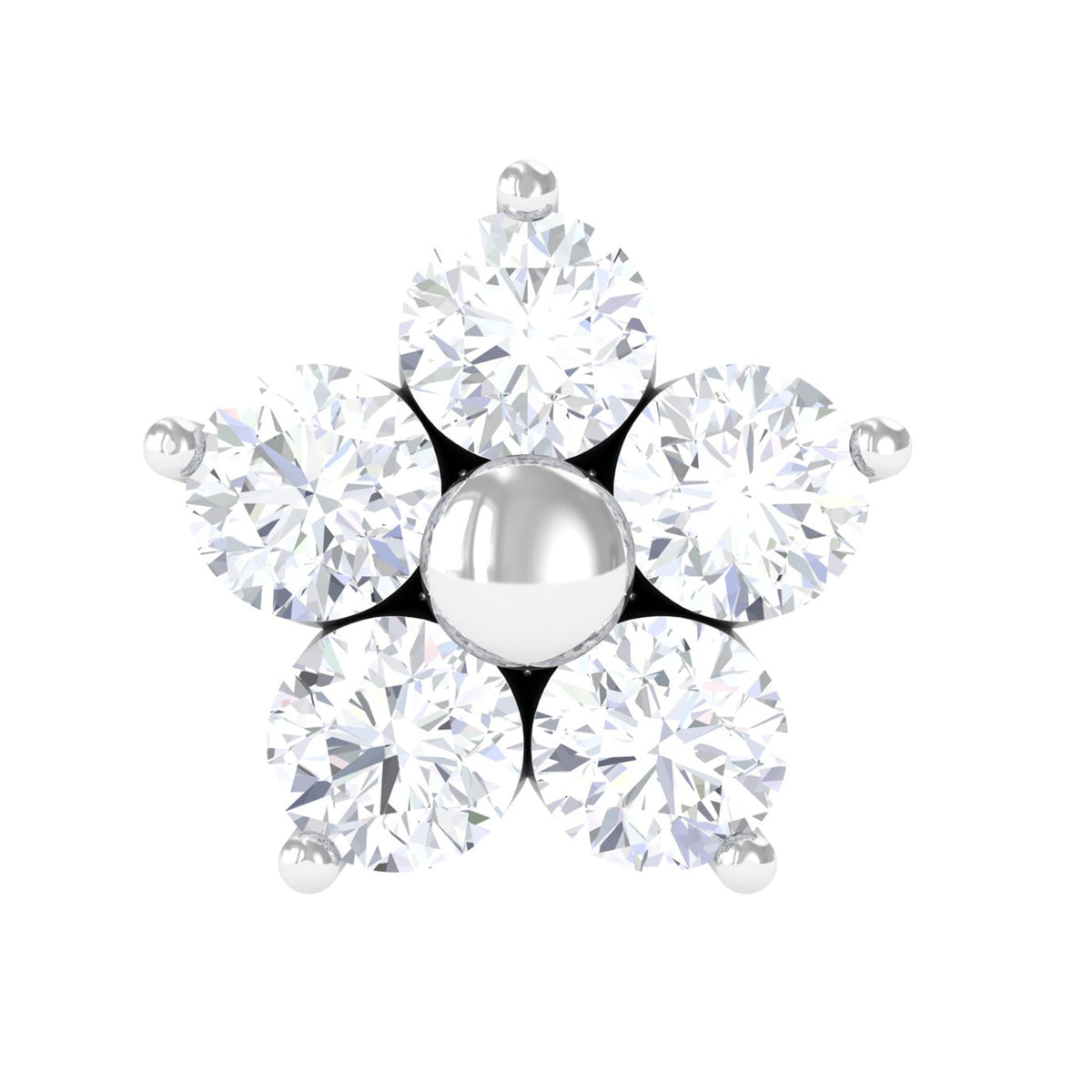 Certified Moissanite Flower Conch Earring for Women