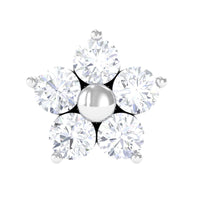 Certified Moissanite Flower Conch Earring for Women