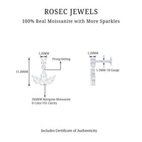 Marquise Cut Moissanite Lotus Flower Drop Helix Earring