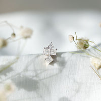 Round and Princess Cut Moissanite Cluster Helix Earring