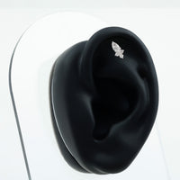 Pear and Round Diamond Earring for Helix Piercing