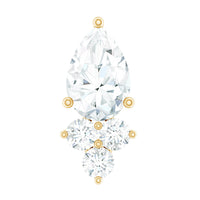 Pear and Round Diamond Earring for Helix Piercing