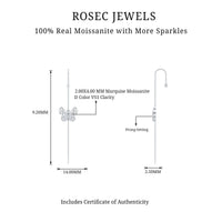 Elegant Certified Moissanite Butterfly Ear Pin Earring