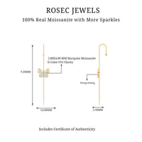 Elegant Certified Moissanite Butterfly Ear Pin Earring
