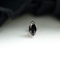 Natural 0.74 Carat Marquise Shape Black Onyx Conch Earring