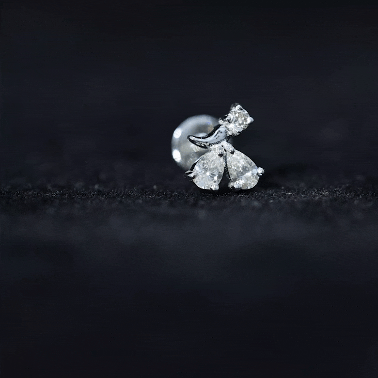 Dainty Moissanite Fly Earring for Helix Piercing
