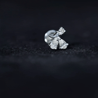 Dainty Moissanite Fly Earring for Helix Piercing