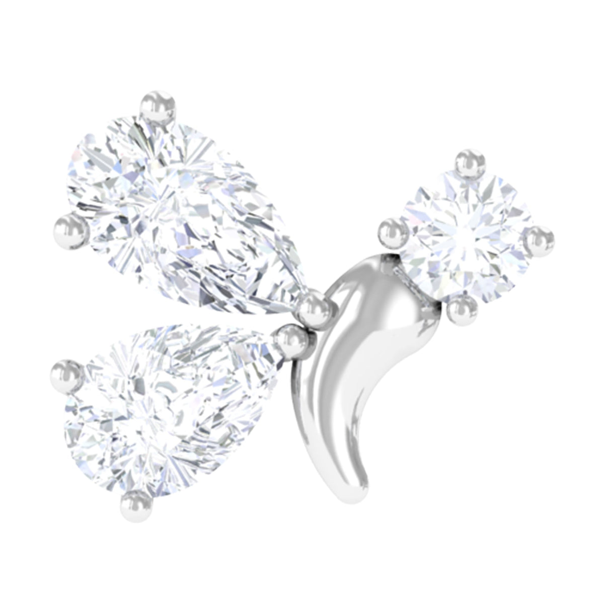 Dainty Moissanite Fly Earring for Helix Piercing