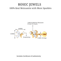 Dainty Moissanite Fly Earring for Helix Piercing