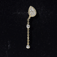 Natural Diamond Chain Dangle Earring for Cartilage Piercing