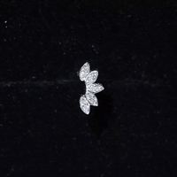 Natural Round Diamond Flower Earring for Helix Piercing