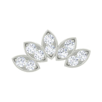 Natural Round Diamond Flower Earring for Helix Piercing