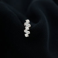 Baguette and Round Moissanite Ear Crawler Earring