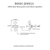 Certified Moissanite Three Stone Earring for Tragus Piercing