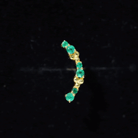 Natural Emerald Crawler Cartilage Earring with Beaded Details