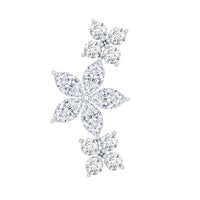 Certified Round Moissanite Flower Ear Crawler Earring