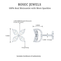 Marquise Cut Moissanite Flower Cartilage Earring