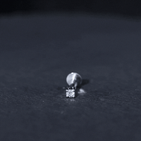 Dainty Round Diamond Conch Earring in Prong Setting