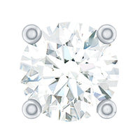 Dainty Round Diamond Conch Earring in Prong Setting