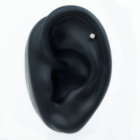 Dainty Round Diamond Conch Earring in Prong Setting