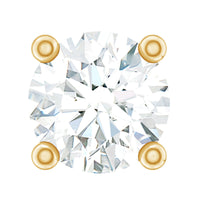 Dainty Round Diamond Conch Earring in Prong Setting