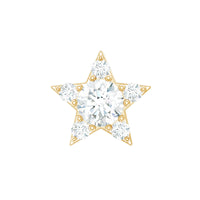 Dainty Moissanite Star Cartilage Earring with Flat Back