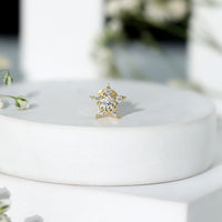 Dainty Moissanite Star Cartilage Earring with Flat Back