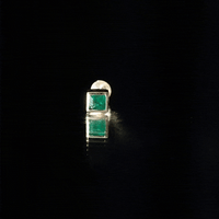 Real Princess Cut Emerald Helix Earring in Bezel Setting