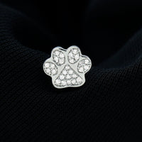 Moissanite Dog Paw Print Earring for Cartilage Piercing