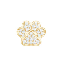 Moissanite Dog Paw Print Earring for Cartilage Piercing